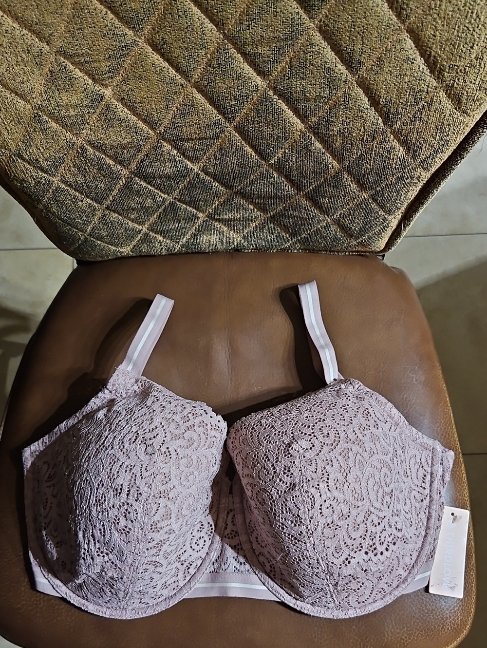 Thirdlove Artisan Lace Balconette Underwire Pink Floral Lace Bra Lightly Lined